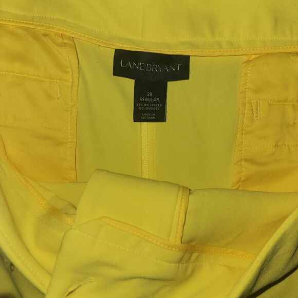Lane Bryant Zippered Yellow Dress Pants - Size 28 Regular Plus-size - Picture 3 of 7